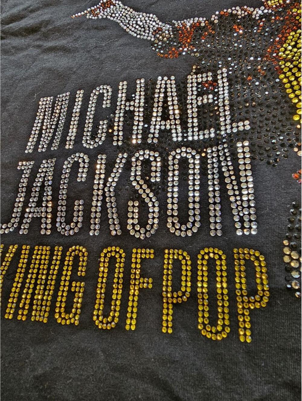 NWOT Michael Jackson King Of Pip T-Shirt W/ Rhinestones Large. See Measurements - Picture 2 of 6